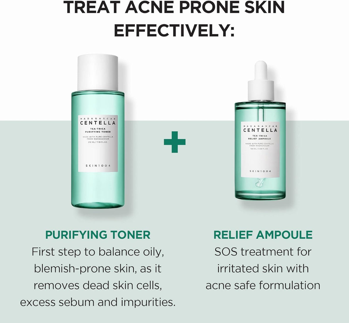 SKIN1004 Tea-Trica Purifying Toner 7.10 fl.oz, 210ml, Soothing Hydration, Acne Care